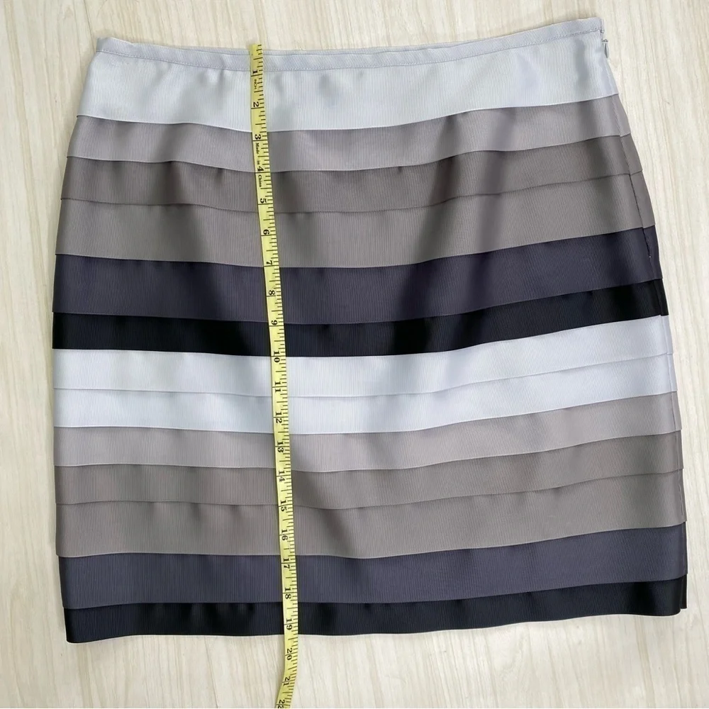 J.McLaughlin Ombré gray black ribbon skirt size 10